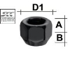 Bild von Radmutter M12x1.25  Kegelbund 60° Schlüsselweite 19mm offen schwarz