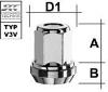 Bild von Radmutter Bimex M12x1.25 Kegelbund 60° Schlüsselweite 19mm, Kopf zu aus Stahl verzinkt