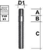 Bild von x Doppelgewindebolzen M12x1.50 Gewindelänge 50mm, Typ X1V