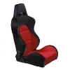 Bild von HalbschalenSitz schwarz/rot-Kunstleder Typ Eco 2 mit verstellbarer+ vorklppbarer Sitzlehne *