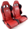 Bild von HalbschalenSitz-Set rot/schwarz-Kunstleder Typ Houston mit verststellbarer ohne vorklppbarer Sitzlehne *