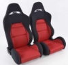Bild von HalbschalenSitz-Set rot/schwarz-Velour Typ Edition 3 mit verststellbarer+ vorklppbarer Sitzlehne *