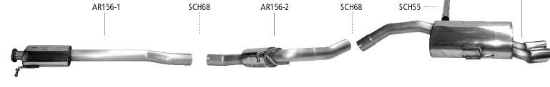 Bild von AuspuffAnlage Alfa GT, Bastuck gerade rund 2x76mm nicht eingerollt gerade ohne absorber aus EdelStahl Gr.-A mit Zerti *