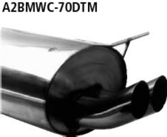 Bild von AuspufAnlage BMW 3-er E36 Compact 318ti, Bastuck DTM rund 2x70mm nicht eingerollt ohne absorber aus Edelstahl Gr.-A mit Zerti *