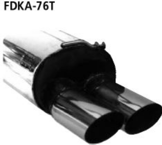 Bild von Auspuffanlage Ford KA 1.3l- 1.6l Jg.11.96-, Bastuck gerade rund 2x76mm nicht eingerollt ohne absorber aus Edelstahl Gr.-A mit Zerti.