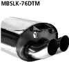 Bild von AuspuffAnlage Mercedes SLK W170 2.0l+ 2.3l Jg.9.96-, Bastuck DTM rund 2x76mm nicht eingerollt ohne absorber aus Edelstahl Gr.-A mit Zerti.