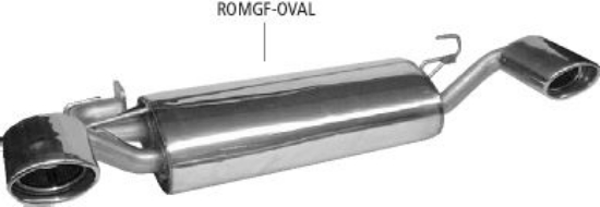 Bild von Auspuffanlage Rover MGF- MGTF Typ RD 1.8l Jg.-01-, Bastuck Duplex li/re. gerade oval 1x120/80mm eingerollt mit absorber aus Edelstahl mit Zerti.