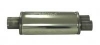 Bild von Auspuffschalldämpfer 2.5" länge 320mm Durchmesser 185/115mm oval aus Edelstahl (Eingang 1x63.5mm, Ausgang 2x50.8mm)