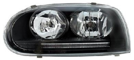 Bild von Scheinwerfer VW Golf 3, schwarz ohne Standlichtringe ohne Frontblinker