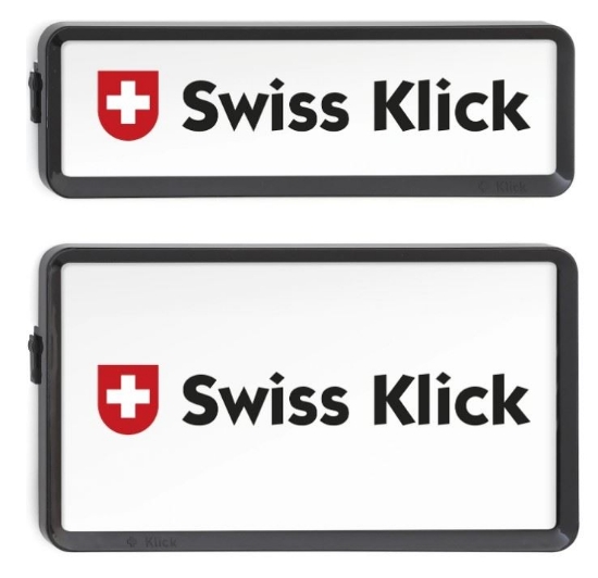 Bild von Kennzeichen/Nummern/Wechselschildhalter Swissklick schwarz, Hochformat *