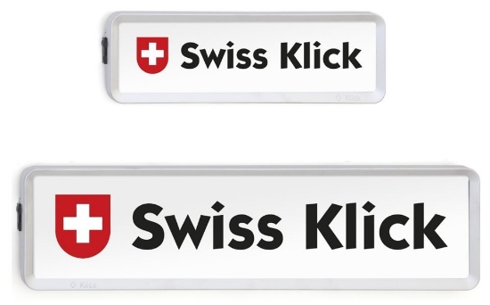 Bild von Kennzeichen/Nummern/Wechselschildhalter Swissklick weiss, Breitformat *