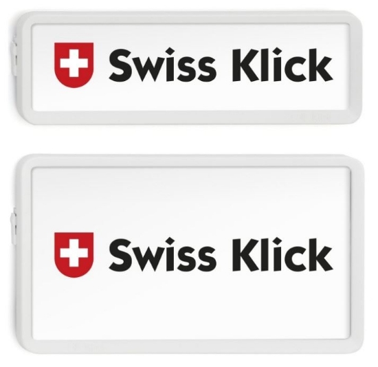 Bild von Kennzeichen/Nummern/Wechselschildhalter Swissklick weiss, Hochformat *
