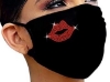 Bild von , Schutzmaske schwarz mit Motiv-Lippe *